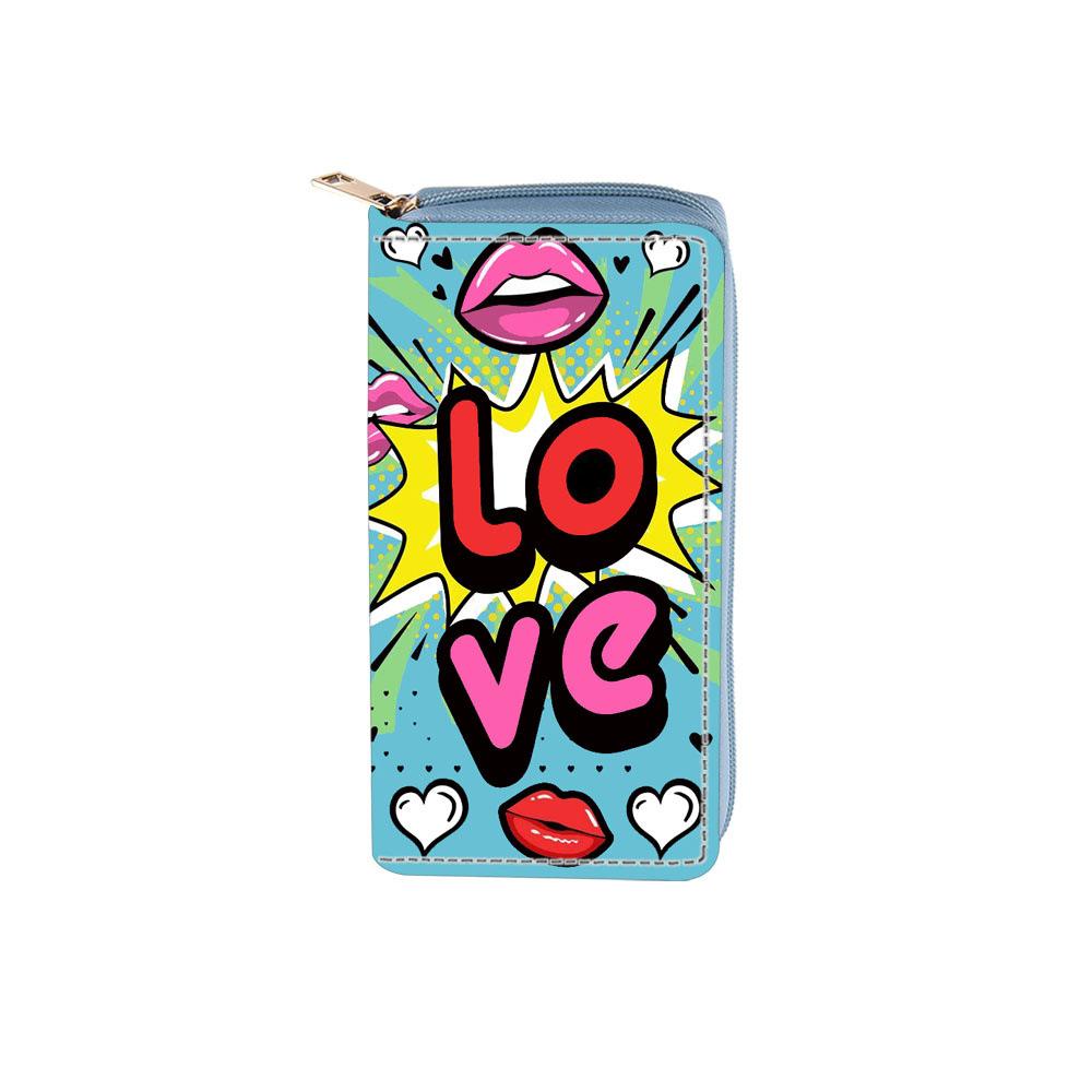 LOVE English alphabet long zipper wallet, card bag wallet