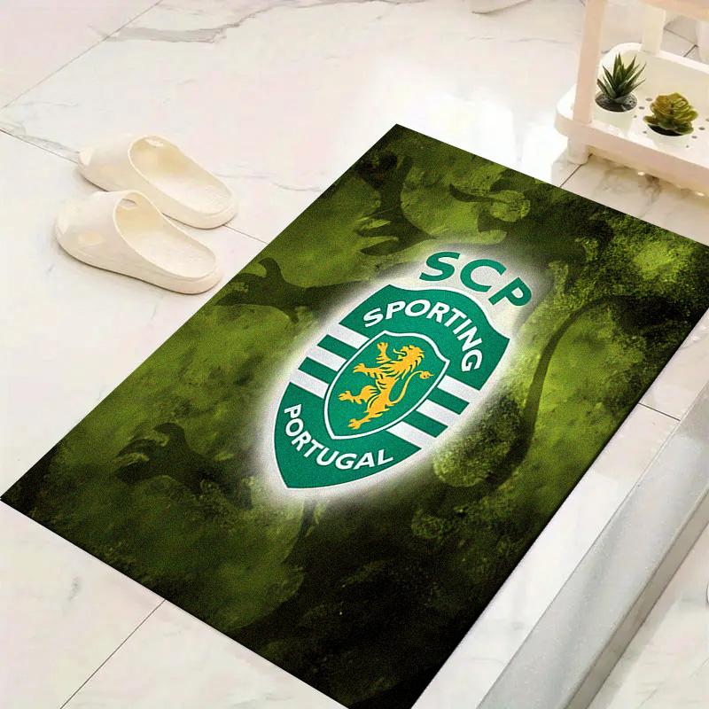 Tappeto Sporting FC per Soggiorno Camera da Letto Casa Decorazione Divano, Tappetino Antiscivolo per Giochi Bambini