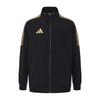 adidas Jackets Unisex Black With Gold Stripes Stand Collar Moderate