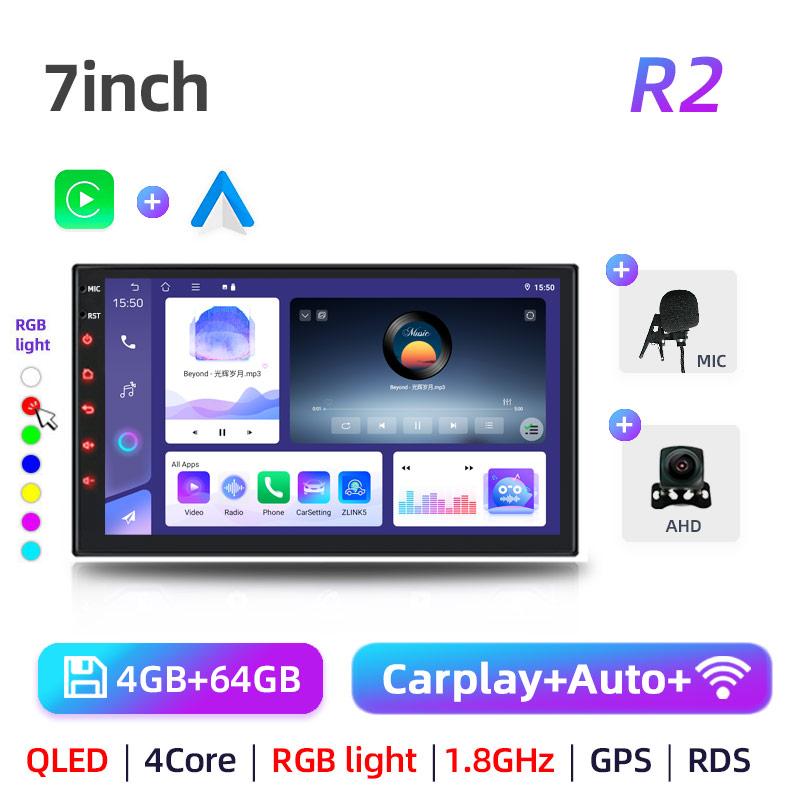 Car GPS Multimedia Radio Android 13 Carplay Android Auto 2DIN Universal, 7/9/10 Inch Video Player DSP RDS 2G 4G 64G