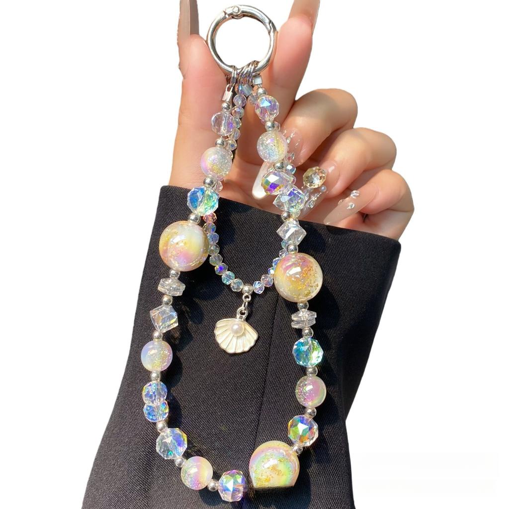 Compatible Apple Phone Case Lanyard Shell Pendant Phone Chain Crystal Handmade Beaded Chain Rope Phone Special Lanyard