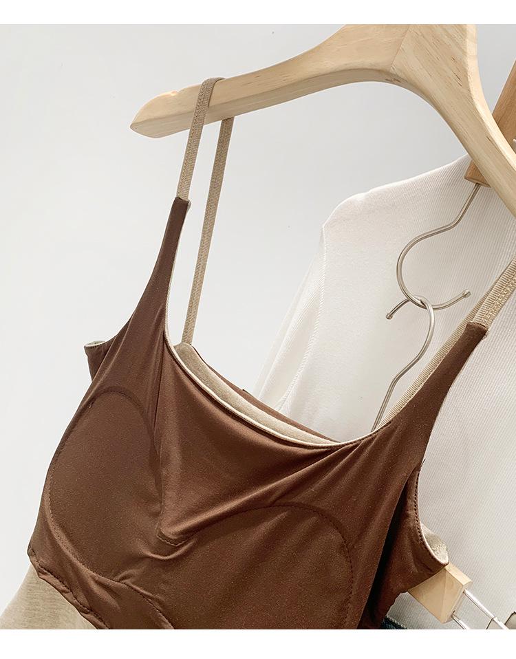 2026 European-Style Backless Camisole Tank with Built-In Bra - Perfect Summer Base Layer for a Niche Look