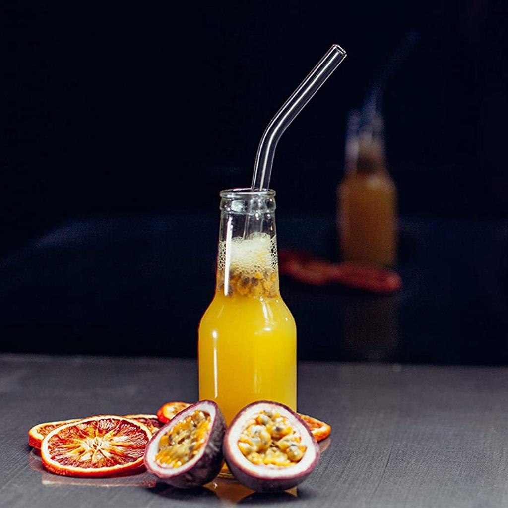6Pcs 3sizes Glass Straws Reusable Drinking Straws for Cocktail Smoothies Transparent Eco-Friendly Long Bottles Glass Straws