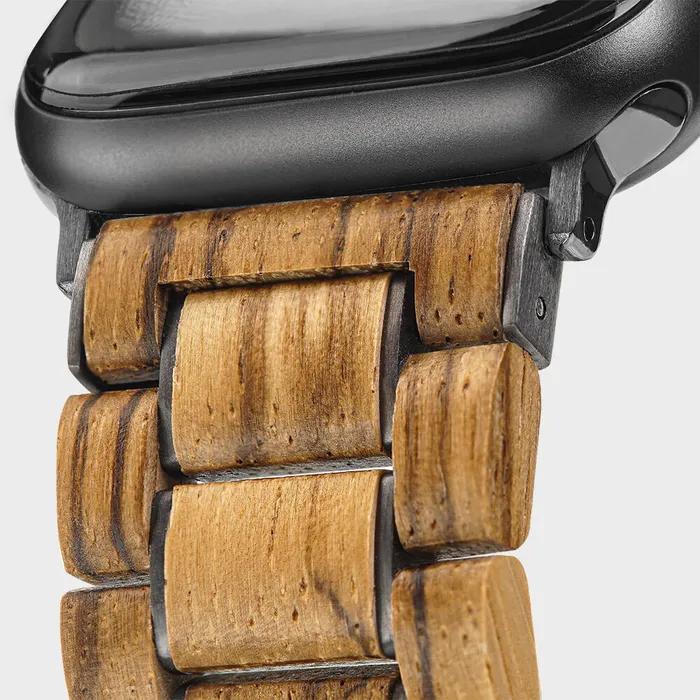 Apple Watch Wood Strap 38/40/42/44mm Zebra Compatible with SE/6/5/4/3/2/1