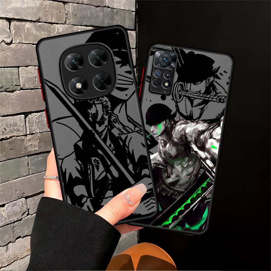 Back Phone Cover Case for Xiaomi Redmi Note 11S 9S 8T 10S 13 14 12 Pro Plus 8 9 10 11 12s 7 Anime One Piece Zoro