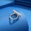 S925 Sterling Silver Sugar Cube Ring Niche Temperament High Sense Light Luxury Square Gemstone Open Ring Fashion Decorative Ring