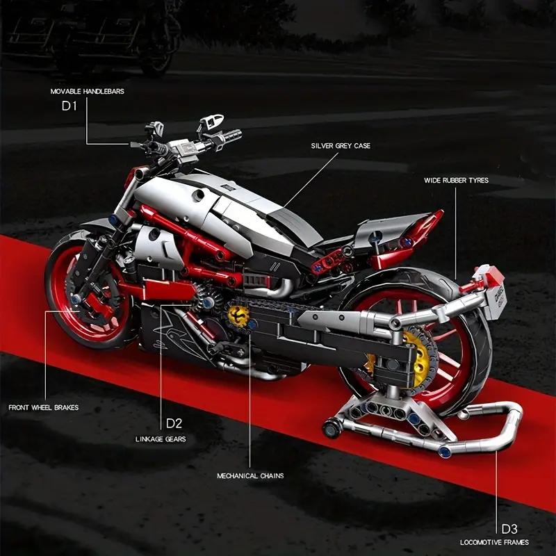 Motorcycle Building Blocks City Racing Car Model Vehicle Assembly Bricks Desktop Decoration Kids Toys Birthday Gifts
