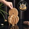 Wooden Trivet Coaster Set Creative Animal-Shaped Heat-Resistant Placemats for Cups Pots Stackable Versatile Desk Decor for Home Kitchen Outdoor Dining