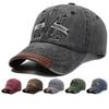 Spring and Autumn Retro Peaked Cap Men and Women Outdoor Sun Hat Washed Denim Old Letter M Embroidered Baseball Cap