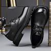 Black Increase British Style Big Head Derby Shoes Men Spring 2026 Business Formal Wedding Groom's Casual Cow Leather Shoes Man