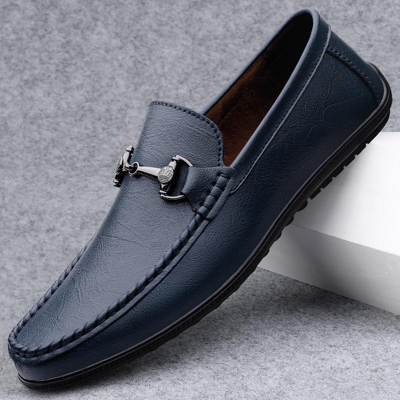 Fashion 2025 New Men Genuine Leather Loafers Non Slip Office Shoes Breathable Outdoor Slip on Flats Casual Shoes Man Dress Moccasins