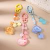Cute Resin Star Love Heart Key Chain Women Girls 3D Bear Key Ring Pendants for Handbag Charms DIY Kid's Jewelry Gift