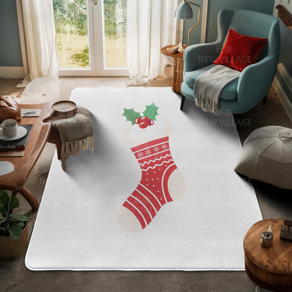 House Entrance Carpet Home Door Mat Living Room Bath Foot Bathroom Non-slip Water Absorption Rugs Bath Merry Christmas Winter
