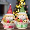 Christmas Holiday Elf Doll Candy Basket Decoration Handcrafted Fabric Ornament For Festives Home Party Table Decors