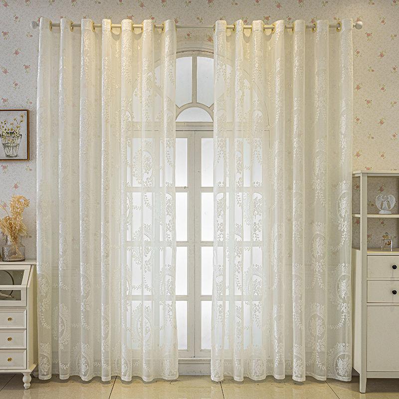 French Dream Romantischer Vorhang Dreidimensionales Relief Gaze Vorhang Wohnzimmer Balkon Verdunkelungsisolierung Schlafzimmer