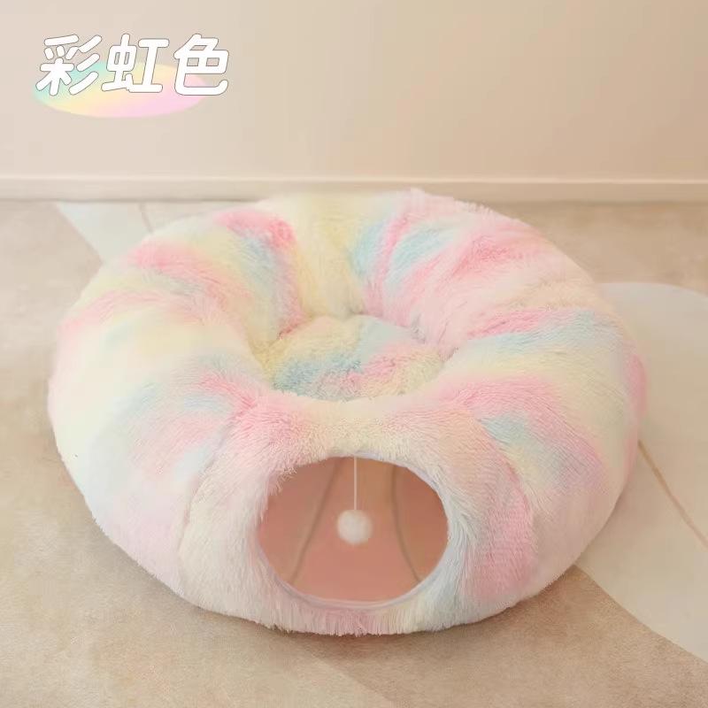 New Dongmi Cat Tunnel Toy, Foldable Long Plush Cat Bed
