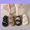 Elegant Summer Women's Slip-on Sandals In Casual Style Available In Khaki White And Black