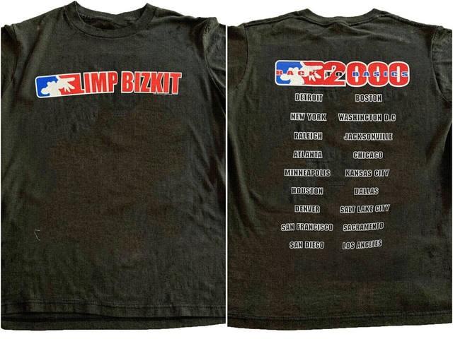 Limp Bizkit Tour 2000 Band Basic 2 Side Black Short Sleeve Unisex Tshirt WA2540 XXXXL