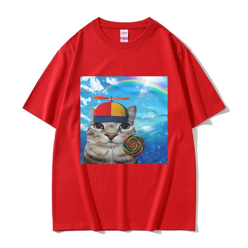 Cat Funny Meme Graphic Tshirt Men Fashion Oversized Streetwear Mens Casual Humor Short Sleeve T Shirts 100 Cotton Tees