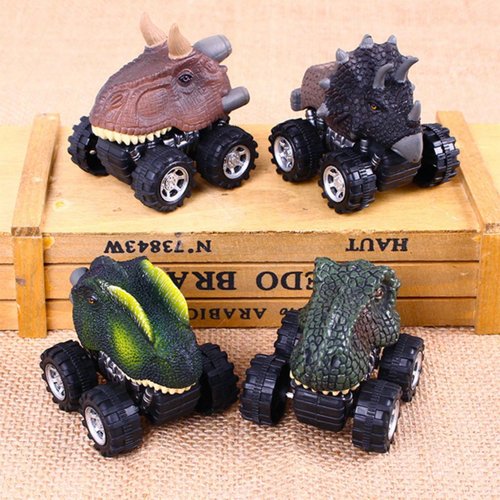 2Pc Kid Children Pull Dinosaur Figure Toy Tyrannosaurus & Backthorn
