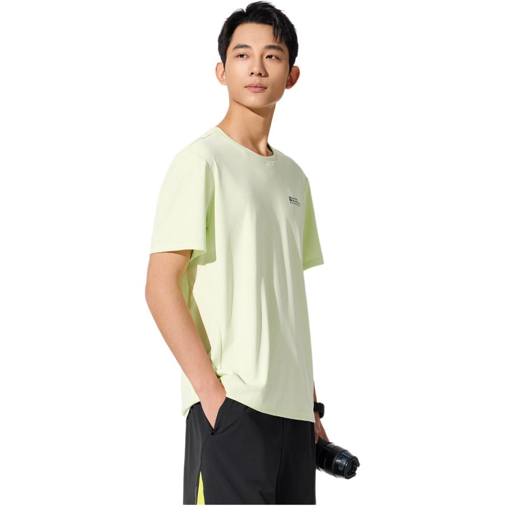 Anta Running Series Sports Casual Simple Solid Color Round Neck Pullover Short Sleeve T-Shirt Men Tops Silent-Green 952525110-5