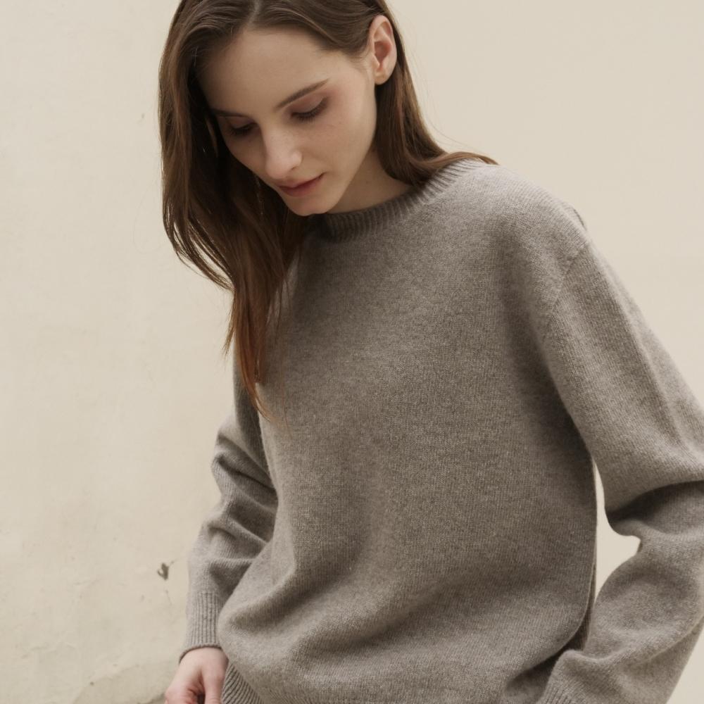 Acud Round Neck Wool Knit _Grey Grey/Free