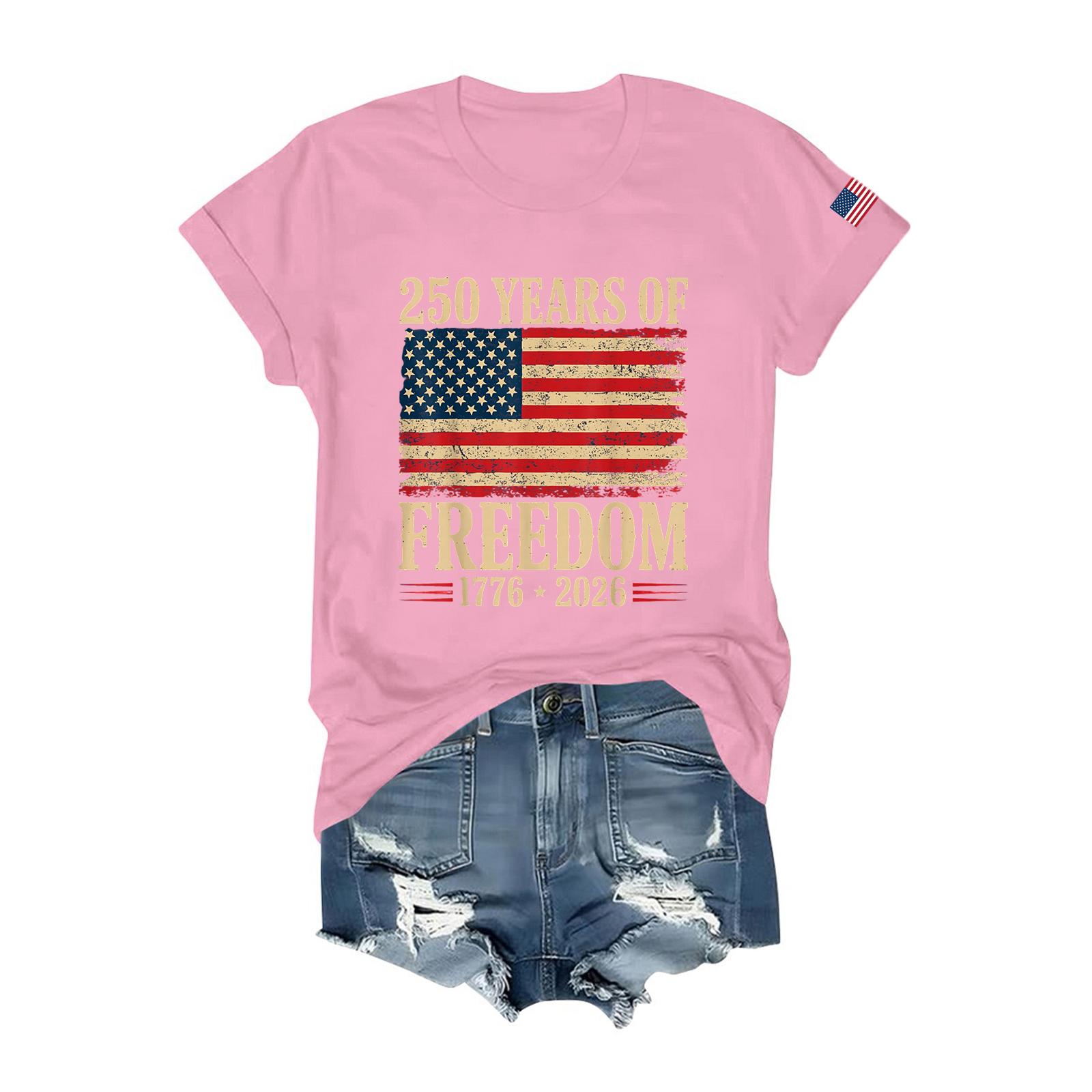 

Womens T Shirts Short Sleeve Shirts Pullover Summer Spring Tops Blouses M рожевий