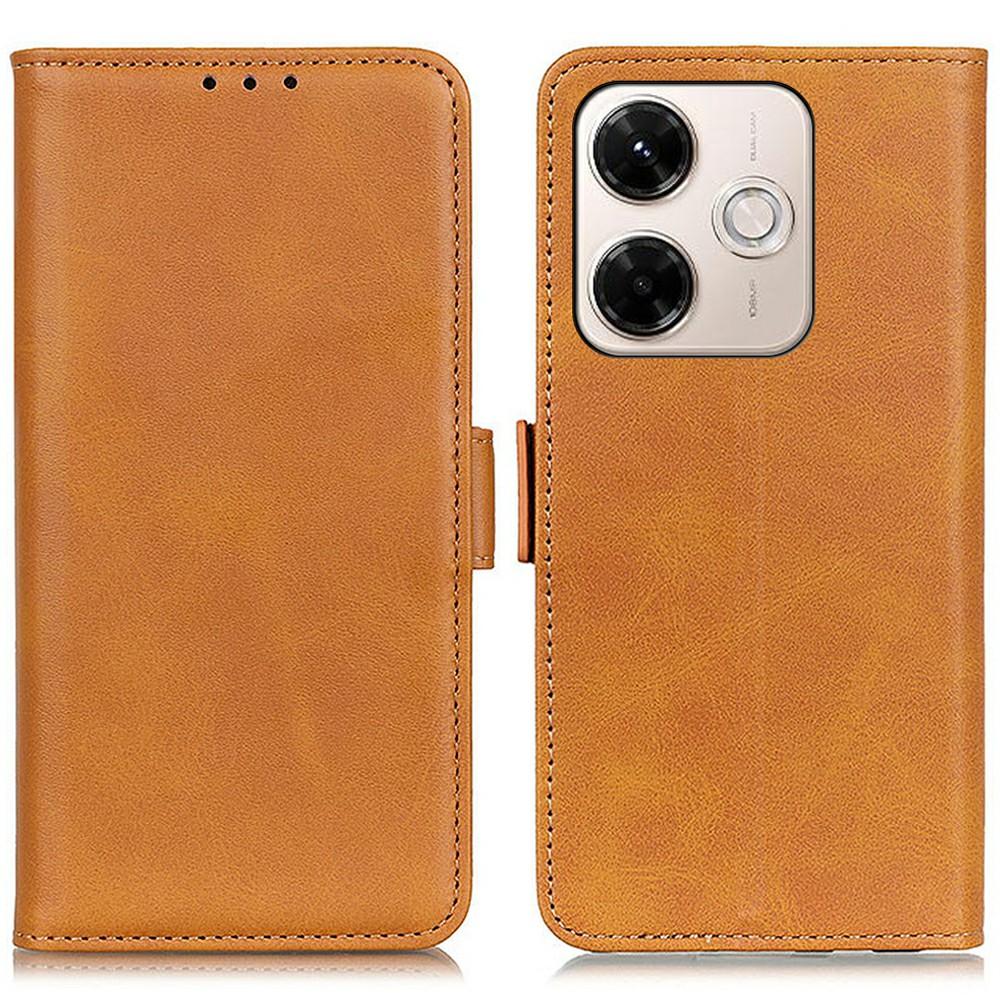 For Xiaomi Redmi 13x 4G Case Stand Cowhide Texture PU Leather Phone Cover