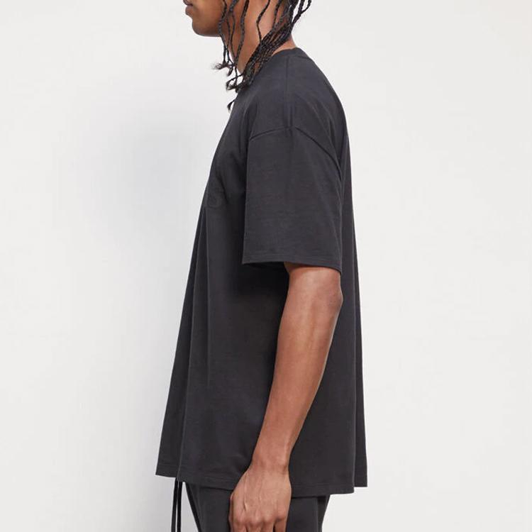 Fear of God Essentials Short-Sleeve Drop Shoulder Tee FW20 Unisex Tops Black FOG-FW20-344