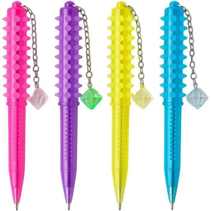 Stylos Bille - SIROCO - Punky - Lot de 2 - 15 cm - Encre Bleue - Picots Multicolores