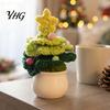 Handmade Wool Desktop Decorations Hand Crochet Potted Christmas Tree, Creative Knitted Plant, Mini Crocheted Winter Ornaments Cute Home Decorations,