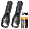 2Pcs LED Flashlights High Lumens with Zoomable Beam Mini Flashlights for Camping Dog Walking Powerful Emergency Flashlights