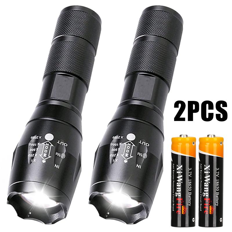 2Pcs LED Flashlights High Lumens with Zoomable Beam Mini Flashlights for Camping Dog Walking Powerful Emergency Flashlights