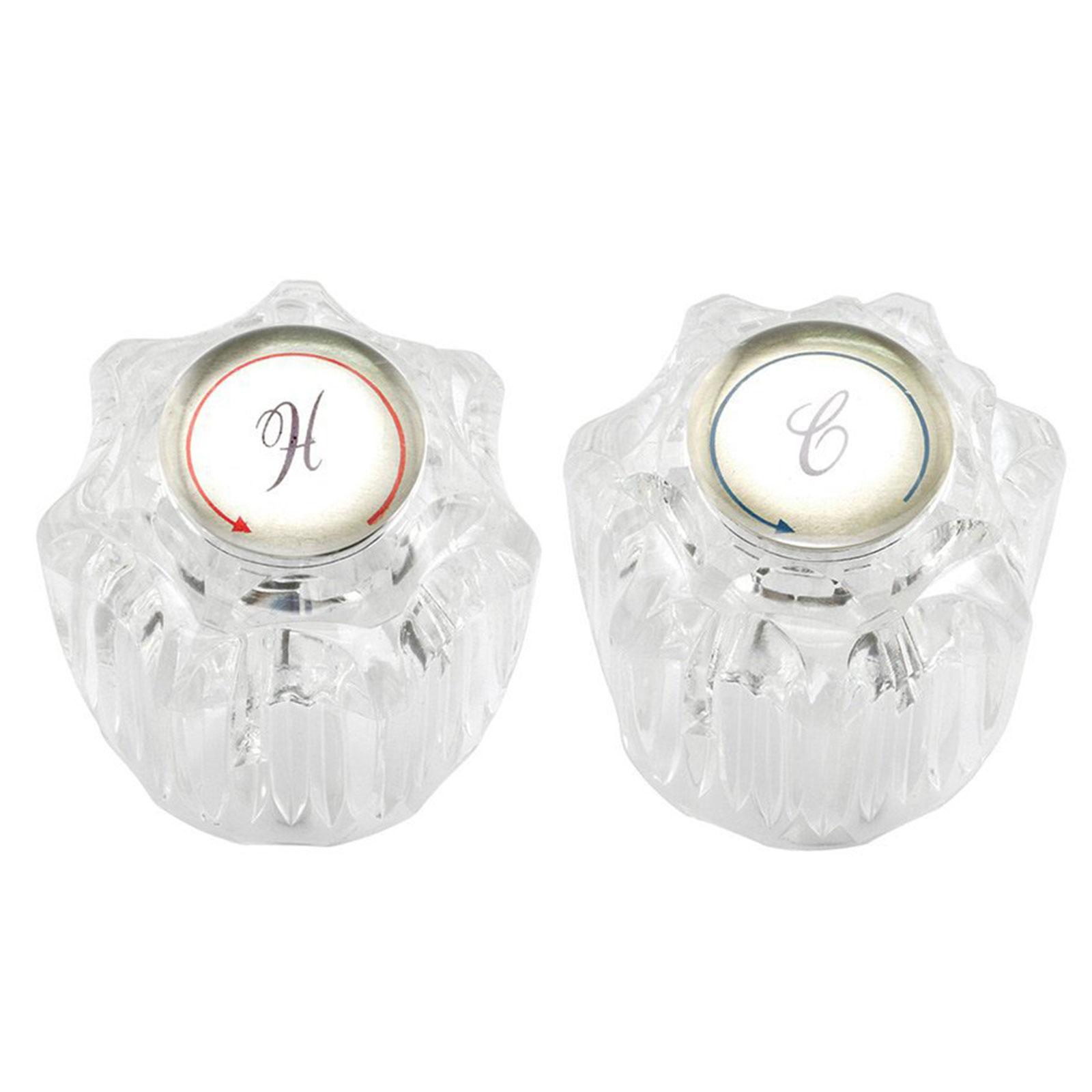 

2 штуки Ручки смесителя для кемперов Запасной аксессуар для раковины в ванной комнате и душа Контроль горячей и холодной воды Акрил