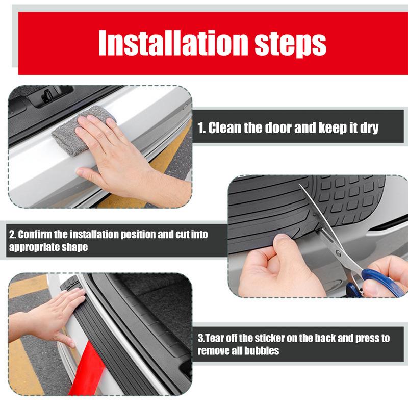 PVC Door Sill Trunk Protector Bumper Edge Guard Strip Car Styling Anti Collision Tape Sticker Accessories For SUV Van 104*8.5cm