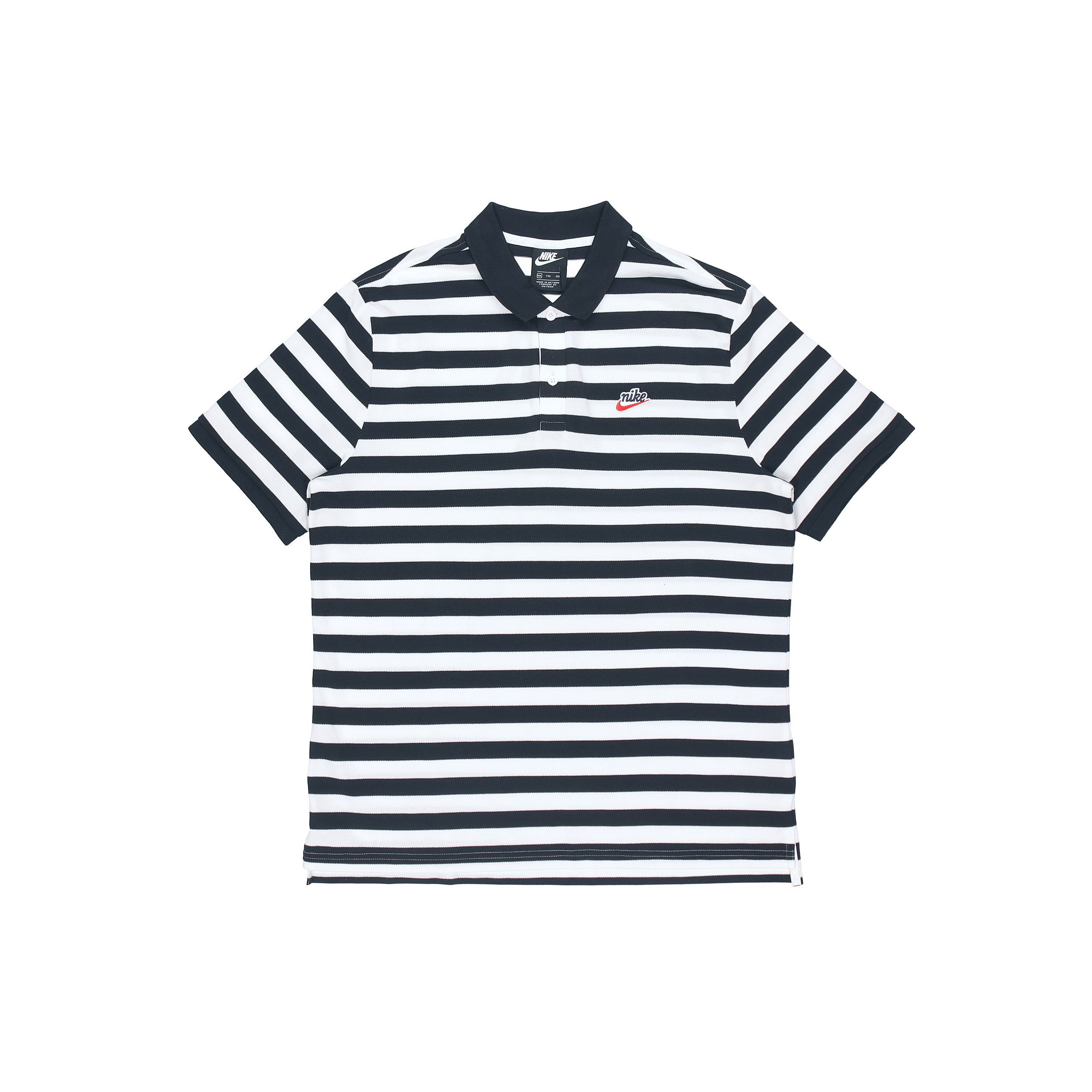 

Nike Striped Short Sleeve Polo Shirt Men Tops Black BQ9075-010 XL