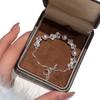 Starfall Rhinestone Bow & Heart Pearl Bracelet