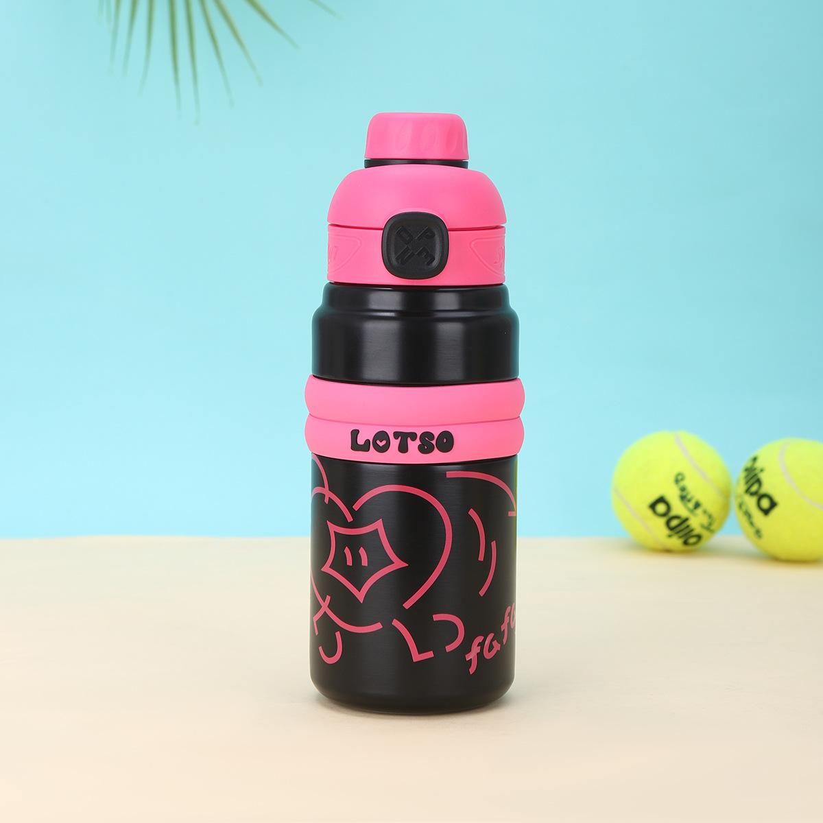 Милая Стильная Портативная Прыгающая Термокружка Летняя Портативная Автомобильная Кружка для Прямого Питья Кружка со Стальной Трубочкой Прочная Долговечная 500ml