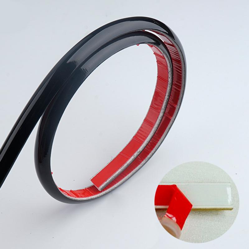 1M Self-adhesive PVC Wall Edge Strip Wall Waist Line Sticker Soft Anti-collision Semi-circular Waterproof Trim Line Skirting
