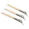 3Pcs Pottery Batik Printing Pen Drawing On Fabric Cloth Beech and Stainless Steel Clay Carving Tools
