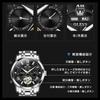 OLEVS Mechanical Automatic Manual Perpetual Calendar Skeleton Metal Band Retro Stylish Watch Luminous Waterproof watch for men Black Men's & Men's