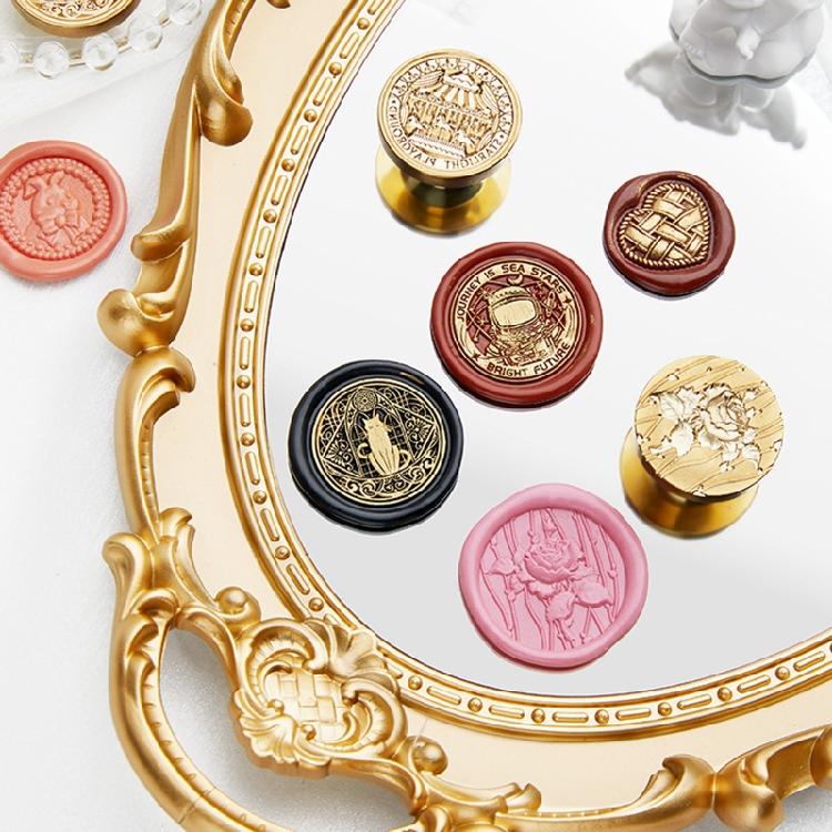 30mm Round Metal Seal Stamp for Invitation Scrapbooking Embellishment Metal Embossing Stamp Round Seal Stamp for Craft