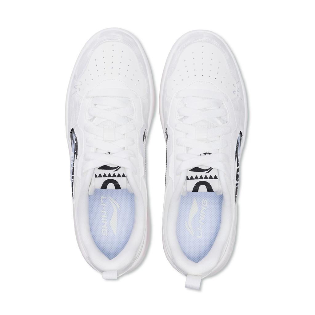 Li Ning First Cloud Gray Tone Graffiti Trendy Lightweight And Breathable Low top Skateboard Shoes Men's Black AGCV189-8(Team893-)