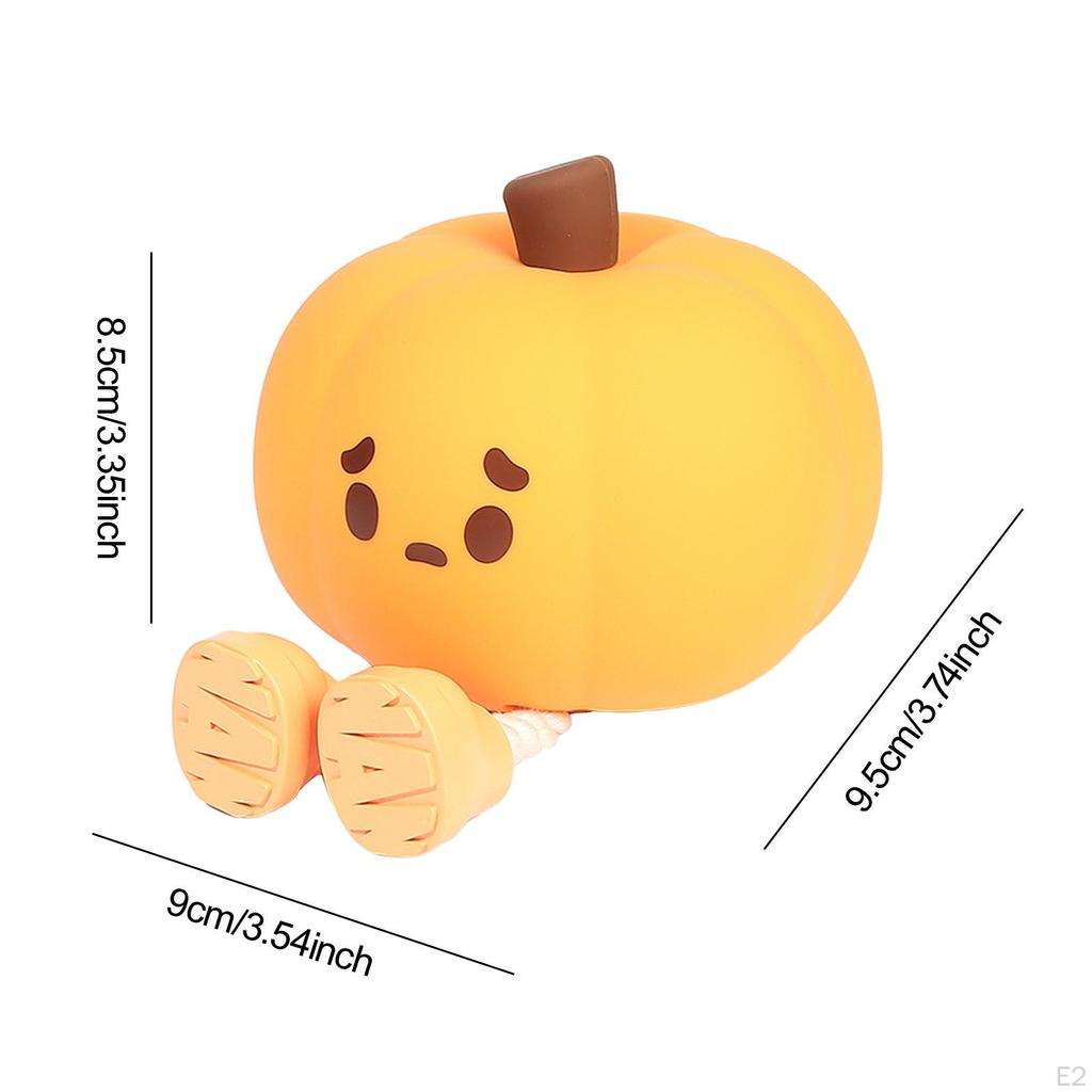 Pumpkin Night Light Silicone Nursery Home Decor Cute Dimmable Touch Lamp Bedside