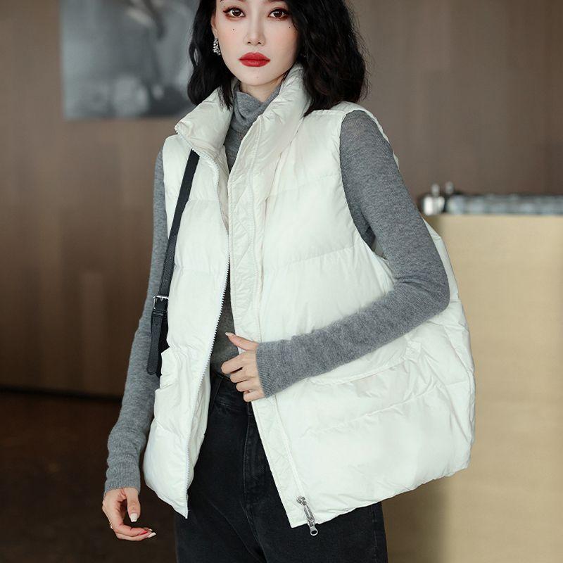 

Пуховый хлопковый жилет-стойка весной и осенью носит небольшой модный характер и сохраняет тепло с тонким жилетом XL белый