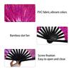 Large Shimmering Colorful Folding Hand Fan for Line Dance Martial Art Taichi Handheld Fan with Reflective Design Gift