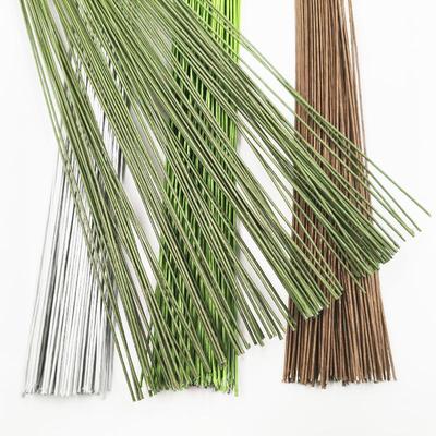 100Pcs 40cm Floral Wire Stems Artificial Green Flower Stem DIY Floral Material Wire Stem Accessoies Wedding Party Home Decor