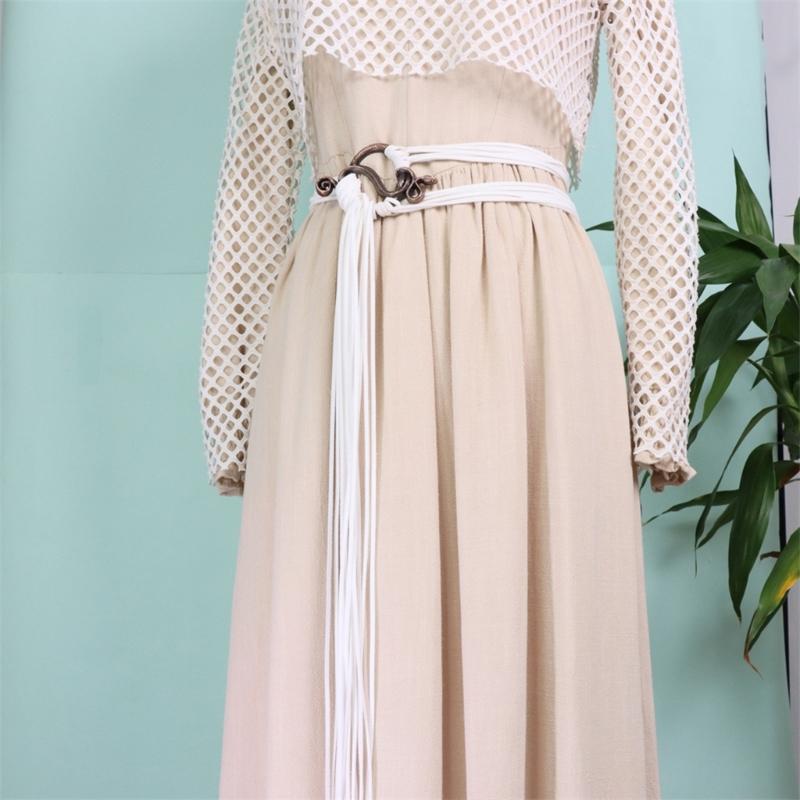 Medieval Extra Long Rope Belt Vikinges Trolles Crosses Rope Belt Norses Witch Waist Belt Long Rope Rings Knotted Belt