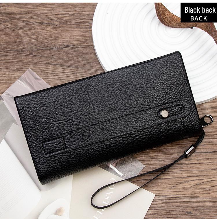Men's Cross-Border Patchwork Creative Wristlet: Minimalist Business Clutch with Large Capacity for Mobile Devices.
