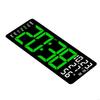 62KD Large 17.3Inch LED Wall Clock with Remote Control Auto Brightness Temperature Date Display for Living Room or Office